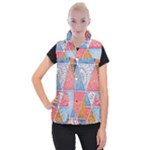 Texture With Triangles Women s Button Up Vest