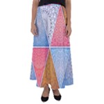 Texture With Triangles Flared Maxi Skirt
