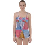 Texture With Triangles Babydoll Tankini Top