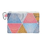 Texture With Triangles Canvas Cosmetic Bag (Medium)
