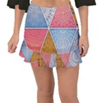 Texture With Triangles Fishtail Mini Chiffon Skirt