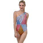 Texture With Triangles To One Side Swimsuit