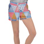 Texture With Triangles Women s Velour Lounge Shorts