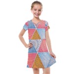 Texture With Triangles Kids  Cross Web Dress