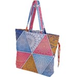 Texture With Triangles Drawstring Tote Bag