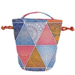 Texture With Triangles Drawstring Bucket Bag