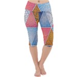 Texture With Triangles Lightweight Velour Cropped Yoga Leggings