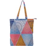 Texture With Triangles Double Zip Up Tote Bag