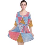 Texture With Triangles Velour Kimono Dress