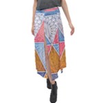 Texture With Triangles Velour Split Maxi Skirt