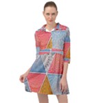 Texture With Triangles Mini Skater Shirt Dress