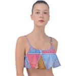 Texture With Triangles Frill Bikini Top