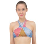 Texture With Triangles High Neck Bikini Top