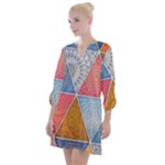 Texture With Triangles Open Neck Shift Dress