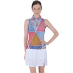 Texture With Triangles Women s Sleeveless Polo T-Shirt