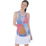 Texture With Triangles Racer Back Mesh Tank Top