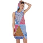 Texture With Triangles Racer Back Hoodie Dress