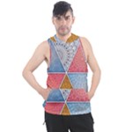 Texture With Triangles Men s Sleeveless Hoodie