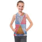 Texture With Triangles Kids  Sleeveless Hoodie