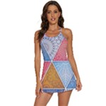 Texture With Triangles 2-in-1 Flare Activity Dress