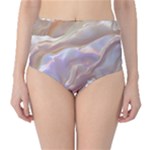 Silk Waves Abstract Classic High-Waist Bikini Bottoms