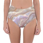 Silk Waves Abstract Reversible High-Waist Bikini Bottoms