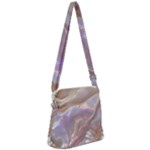 Silk Waves Abstract Zipper Messenger Bag