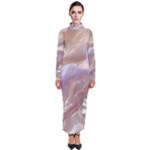 Silk Waves Abstract Turtleneck Maxi Dress