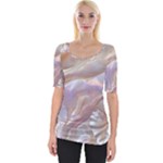 Silk Waves Abstract Wide Neckline T-Shirt