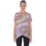 Silk Waves Abstract Cut Out Side Drop T-Shirt