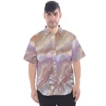 Silk Waves Abstract Men s Short Sleeve Shirt