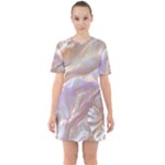 Silk Waves Abstract Sixties Short Sleeve Mini Dress