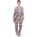 Silk Waves Abstract Women s Long Sleeve Satin Pajamas Set	
