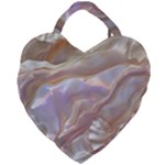 Silk Waves Abstract Giant Heart Shaped Tote