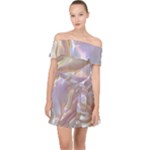 Silk Waves Abstract Off Shoulder Chiffon Dress