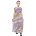 Silk Waves Abstract Kids  Short Sleeve Maxi Dress