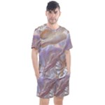 Silk Waves Abstract Men s Mesh T-Shirt and Shorts Set