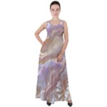 Silk Waves Abstract Empire Waist Velour Maxi Dress