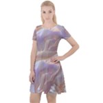 Silk Waves Abstract Cap Sleeve Velour Dress 