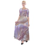 Silk Waves Abstract Half Sleeves Maxi Dress