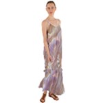 Silk Waves Abstract Cami Maxi Ruffle Chiffon Dress