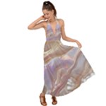 Silk Waves Abstract Backless Maxi Beach Dress