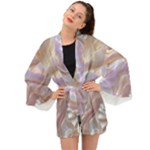 Silk Waves Abstract Long Sleeve Kimono