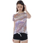 Silk Waves Abstract Short Sleeve Open Back T-Shirt