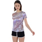 Silk Waves Abstract Back Circle Cutout Sports T-Shirt
