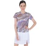 Silk Waves Abstract Women s Sports Top