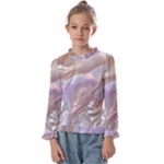 Silk Waves Abstract Kids  Frill Detail T-Shirt