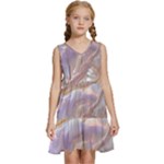 Silk Waves Abstract Kids  Sleeveless Tiered Mini Dress