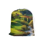 Countryside Landscape Nature Drawstring Pouch (Large)