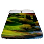 Countryside Landscape Nature Fitted Sheet (Queen Size)